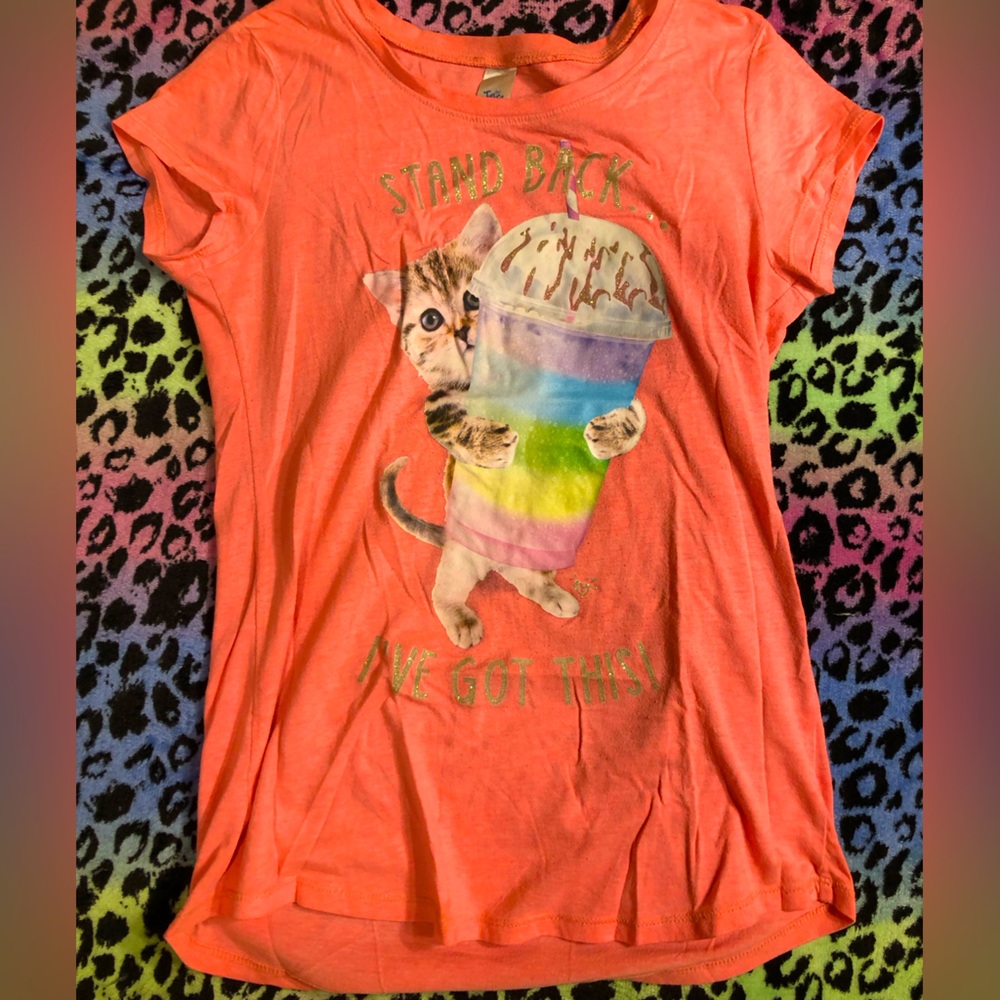 Justice cat frapp tee